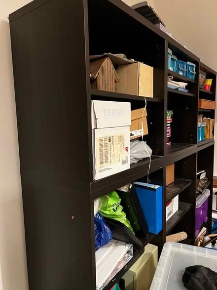 Photo of free Modular black shelving. Bit scuffed. (Walton Manor OX2) #1