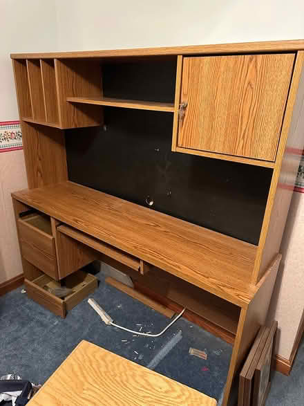 Photo of free Wooden computer desk (By Millcreek Mall) #2