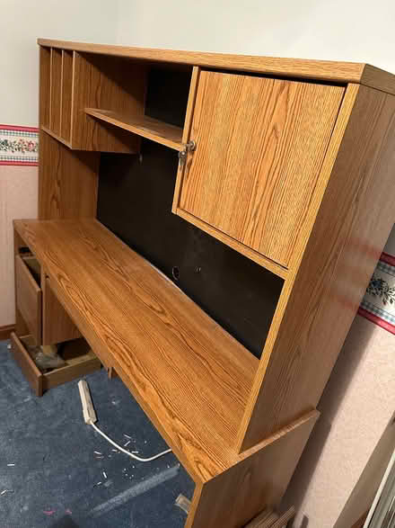 Photo of free Wooden computer desk (By Millcreek Mall) #3