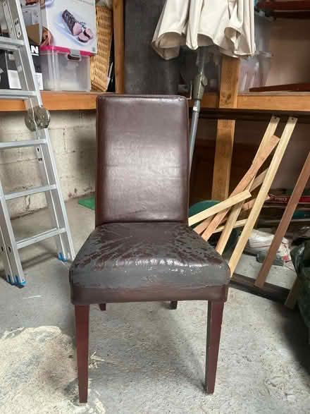 Photo of free 4 x brown leather chairs (Dublin 11) #1