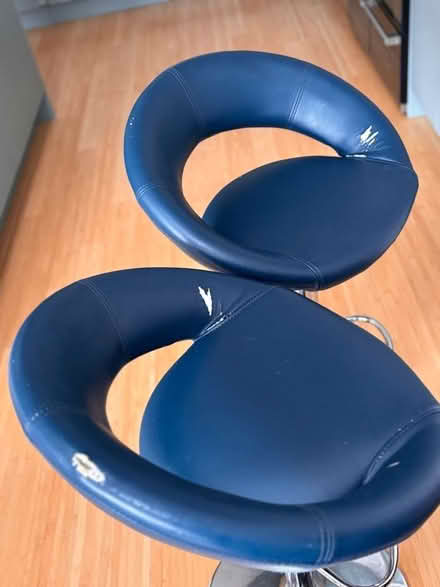 Photo of free Pair blue bar stools (Whitley Bay NE26) #1