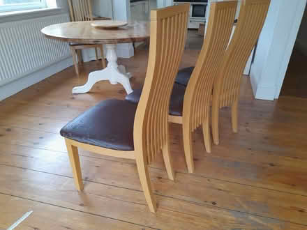 Photo of free 6 wooden dining chairs (BS16) #3