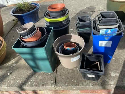 Photo of free large number of plastic plant pots - all sizes (Craigie DD4) #1