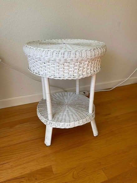 Photo of free Pier 1 White Wicker Table (Novato) #2