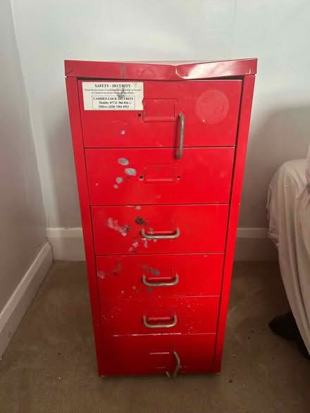 Photo of free Vintage red locker filling cabinet (Finsbury Park N4) #2