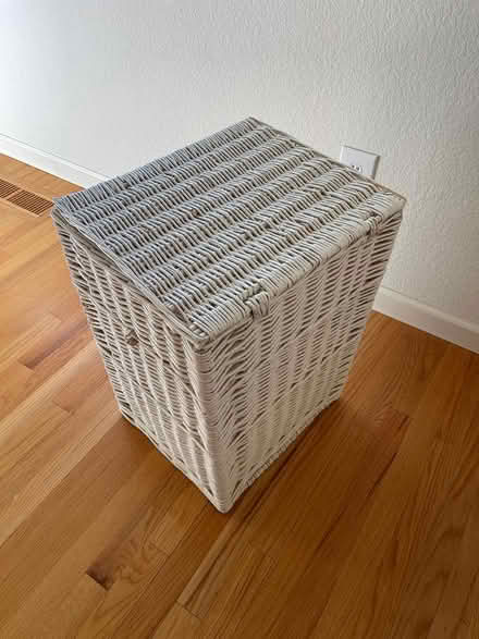 Photo of free Pier 1 White Wicker Hamper (Novato) #3