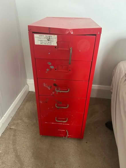 Photo of free Vintage red locker filling cabinet (Finsbury Park N4) #1