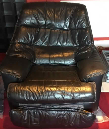 Photo of free Black Leather Recliner Armchair (Lexden CO3) #1