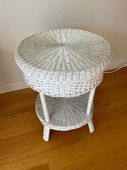 Photo of free Pier 1 White Wicker Table (Novato) #1