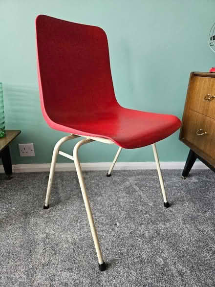 Photo of free 1950s/60s Vintage red plastic office chair (Bexhill TN39) #2