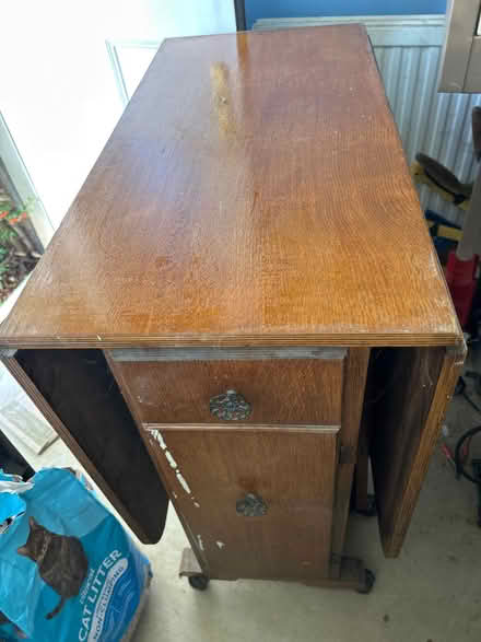 Photo of free Old dusty drop leaf table (Leighton Buzzard LU7) #1