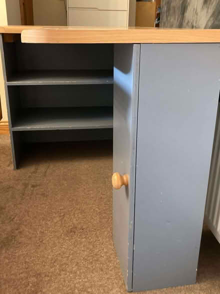 Photo of free Large sturdy desk with shelves and cupboard in 3 pieces (Hildenborough TN11) #2