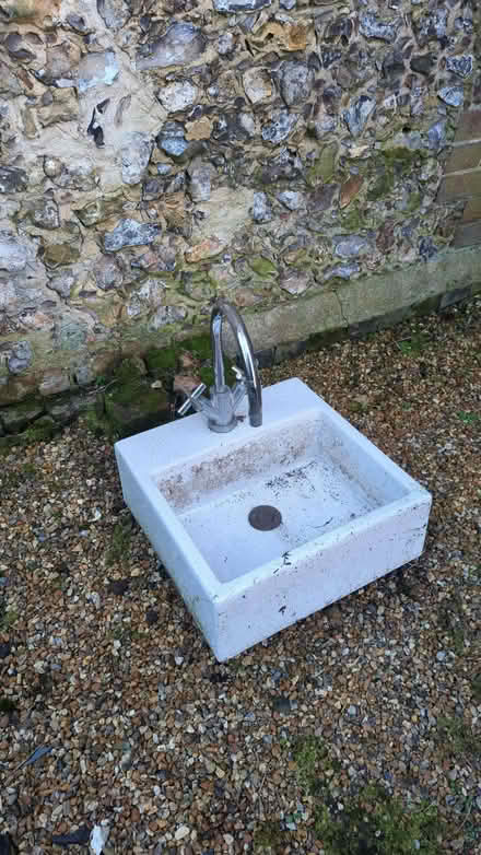 Photo of free White ceramic sink with taps (Rowlands Castle PO9) #1