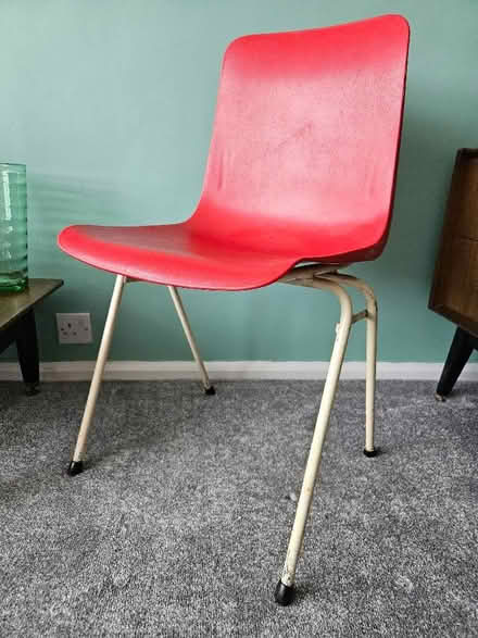 Photo of free 1950s/60s Vintage red plastic office chair (Bexhill TN39) #1