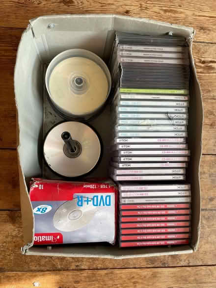 Photo of free Box of blank unopened writeable DVDs and CDs (islington N1) #1