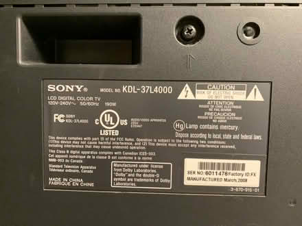 Photo of free Sony Bravia 37" LCD TV (West Bradford Twp) #1