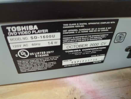 Photo of free Toshiba DVD player (Glen Rock) #4