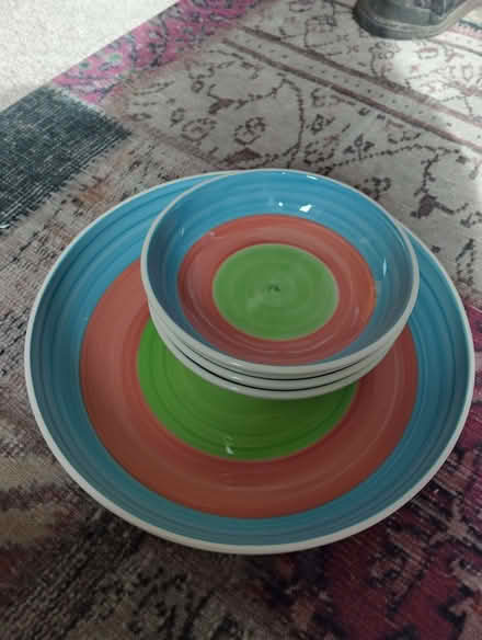 Photo of free Pasta serving dish and 3 pasta bowls (Ringmer BN8) #1