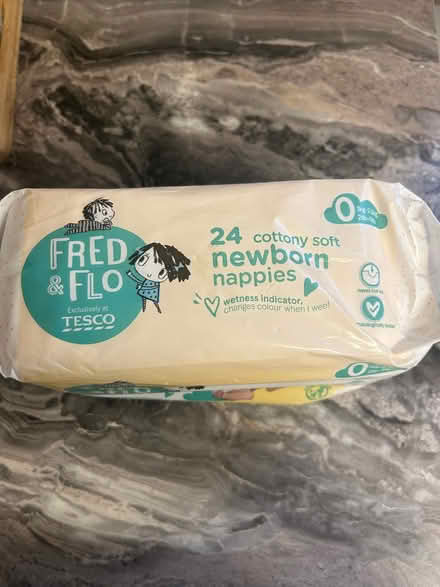 Photo of free Fred and Flo 24 cottony soft Newborn nappies (Iver UB8) #2