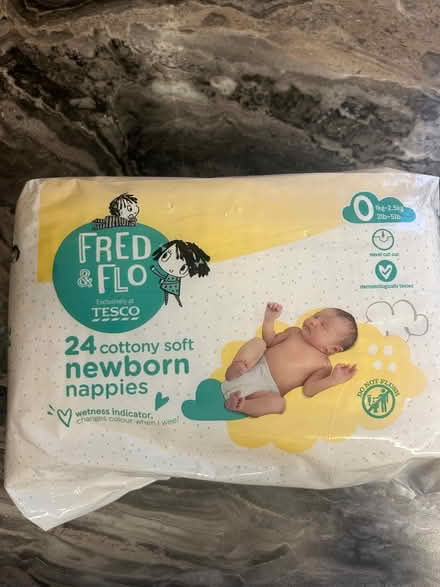 Photo of free Fred and Flo 24 cottony soft Newborn nappies (Iver UB8) #1