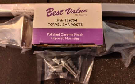 Photo of free Chrome Towel Bar & Mounting Posts (Saugus) #3