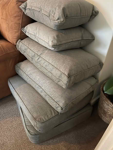 Photo of free Grey Outdoor Seat Cushions (for two chairs) (Hampden Park BN22) #1