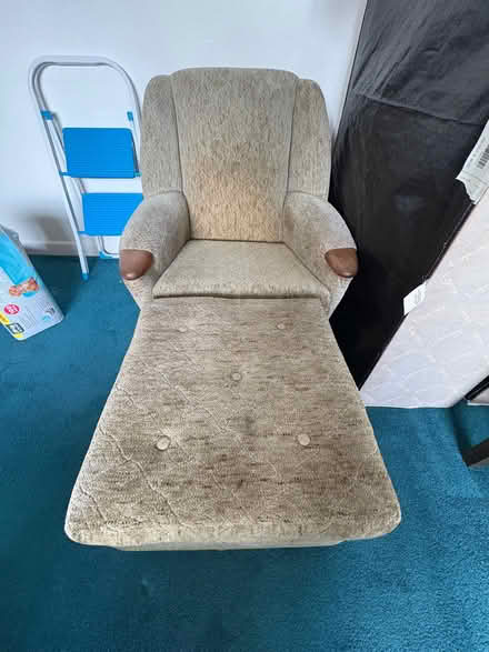 Photo of free Armchair and matching foot stool. (Appleby-in-Westmorland CA16) #2