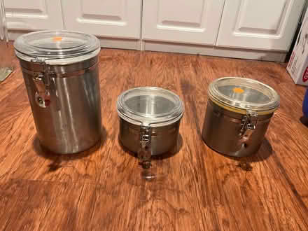 Photo of free Various steel canisters w pop-top (Pease) #2