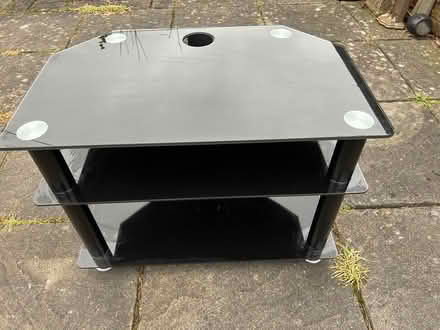 Photo of free Black glass 3 shelf TV table (SK15) #1