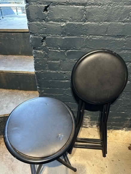 Photo of free 2 foldable black stools (Bloomingdale) #1