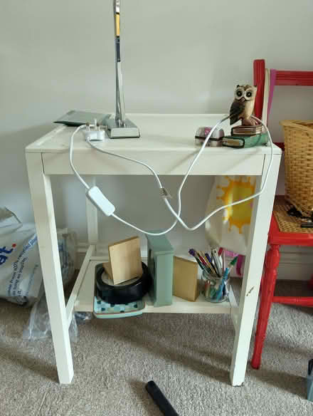 Photo of free Utility table (approx 85years old) wooden painted white (Ringmer BN8) #1