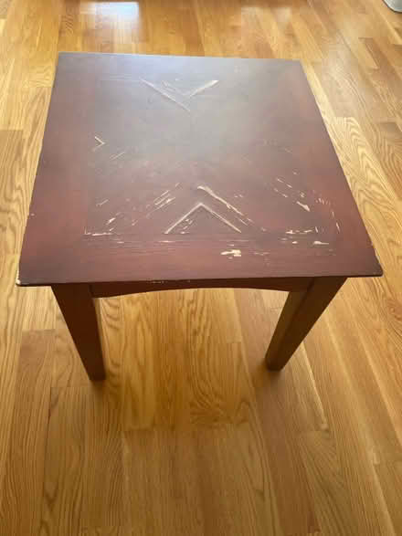 Photo of free Wooden coffee + two side table set (Arlington) #3