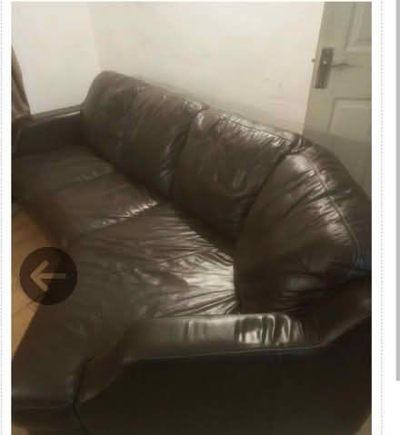 Photo of free Brown leather sofa (Goldthorn Hill WV3) #1