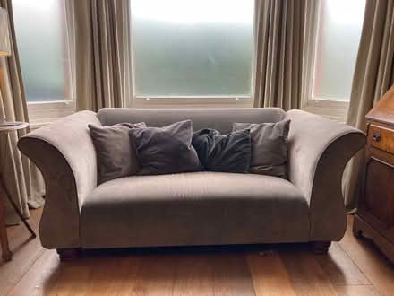 Photo of free Grey velvet two seater sofa in very good condition (Colney Hatch N10) #2