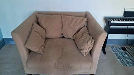 Photo of free Large "loveseat" double armchair, well loved but still sturd (Bramley LS13) #2