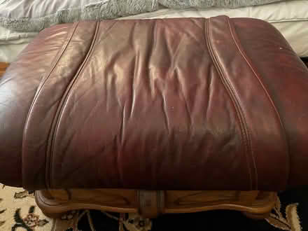 Photo of free 2 seater leather sofa & footstool (Willingdon BN26) #2