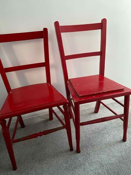 Photo of free 2 x red chairs (Chippenham SN15) #2