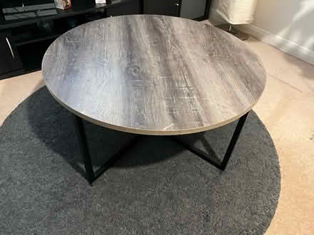 Photo of free Brown distressed round coffee table (Croydon) #1