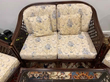 Photo of free Rattan sofa set with coffee table (SW19) #2