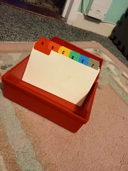 Photo of free Indexing Box with A-Z cards unused. (South Bermondsey SE16) #1