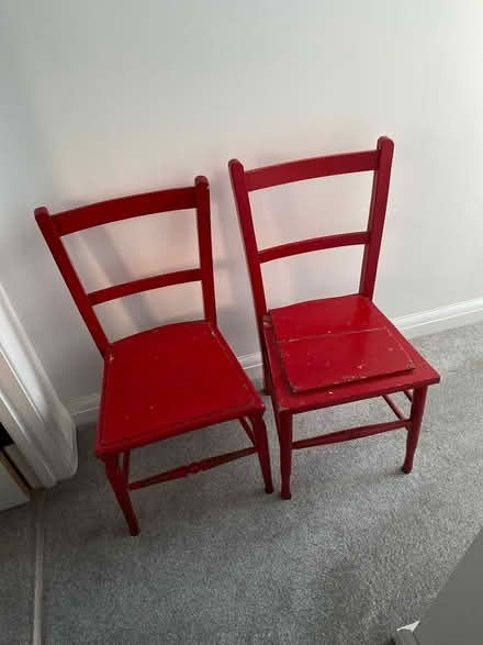 Photo of free 2 x red chairs (Chippenham SN15) #1