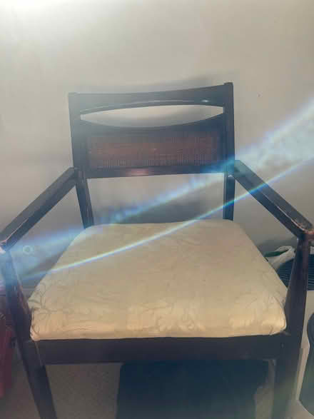 Photo of free Wood chair with arm rests (Huntington woods) #1