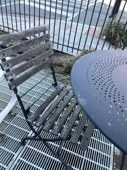 Photo of free Patio table with 2 folding chairs (Washington, DC) #2