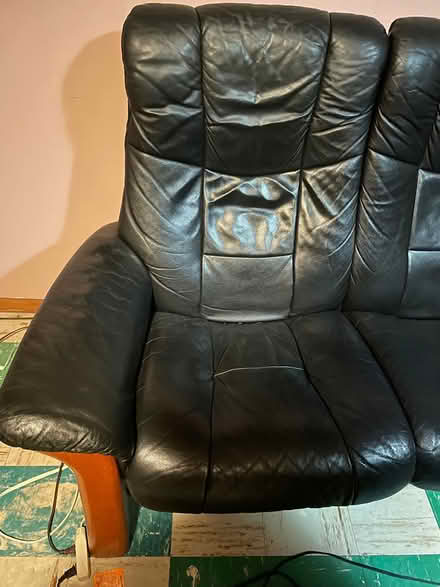 Photo of free Black Leather Couch (Rutgers Village, New Brunswick) #1