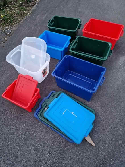 Photo of free Plastic storage boxes with lids (Enborne Row RG14) #1