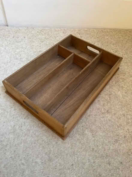 Photo of free Wooden cutlery tray vintage (Hertford Heath SG13) #1