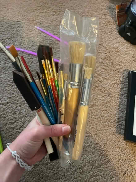 Photo of free Paint brushes and acrylics (Arlington/east falls church) #1