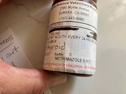 Photo of free Hyperthyroid Medicine for cats (Myrtletown/Eureka) #1