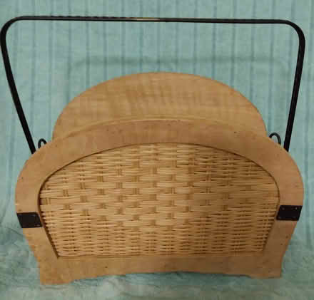 Photo of free Wood and Wicker Magazine Holder (Chestnut Hill, Newton) #1