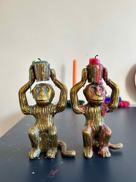 Photo of free Two monkey candle stick holders (Wandsworth) #1